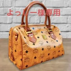 【美品】MCM ヴィセトス 総柄 ゴールド金具 ハンドバッグ ミニボストンバッグ