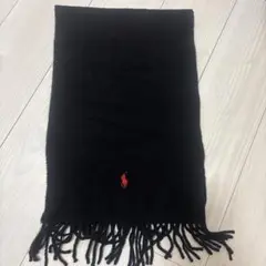 Polo Ralph Lauren 黒色 マフラー フリンジ付き