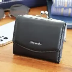 【新品】ニコアンド　三つ折り財布　ブラック　ウォレット　niko and　がま口