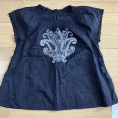 Te chichi 刺繍　スモック　ブラウス　M ブラックトップス　刺繍