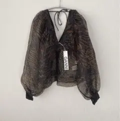 【新品】GANNI ガニー ブラウン シースルー 長袖トップス