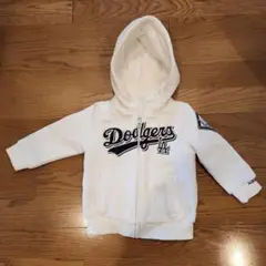 【超美品】MLB　ベビー　白ジップパーカー　95センチ