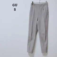 ジーユー　パンツ　テーパード　オフィカジ　ストレッチ　薄手　後ろゴム　タック　S