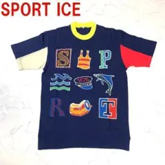 A356 SPORT ICE 半袖Tシャツ 綿 ビッグシルエット 紺 M