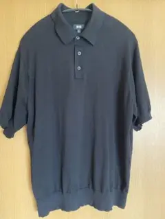 ユニクロ ウォッシャブルニットポロセーター M 09 BLACK