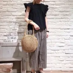 ★新品タグ付き★サマンサモスモス★綿麻タックパンツ★SM2★