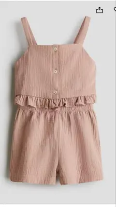 H&M 今期新品 モスリン2アイテムセット 完売140サイズ ダークベージュ