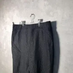 【ヴィンテージ】総柄レギンスパンツ 黒 きれいめ 古着BM10