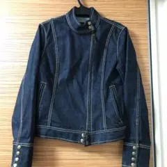 シングルライダースデニムジャケット レディース