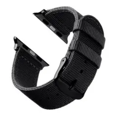Applewatch バンド ブラック ナイロン クラシック 42〜45cm
