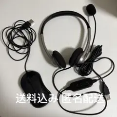 【美品】Buffalo有線マウス サンワサプライ USBヘッドセット 2点