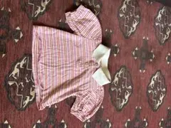 h&m ピンクボーダーポロシャツ