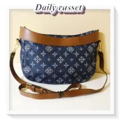 Daily russetディリーラシット　デニムジャガード ショルダーバッグ