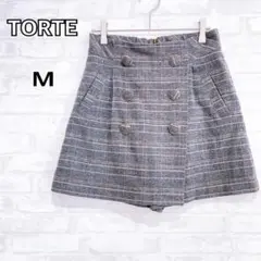 【トルテ】グレー キュロット ショートパンツ M レディース y2358