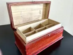 ハンドメイド　木製小物収納ボックス 6仕切り付き③