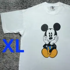 ヴィンテージ　ディズニー　Disney　ミッキー　お座り　青パン　Tシャツ　白