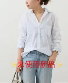【試着のみ新品】フランクアンドアイリーン eileen 長袖シャツ ペールブルー