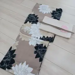 新品☆呉服屋♪大人上品な芍薬！スレンダー夏着物　浴衣３点セット