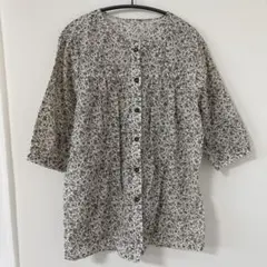 花柄五分袖トップス シャツ 訳あり