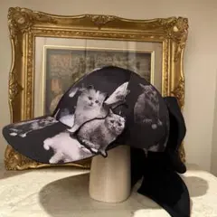 カシラ　リボン　キャップ　猫