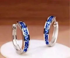 タンザナイトフープピアス