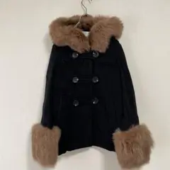 リッチ rich ダッフルコート ブラック 黒 フォックスファー S ショート丈