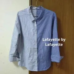 【Lafayette by Lafayette】 青白ストライプ長袖シャツ M