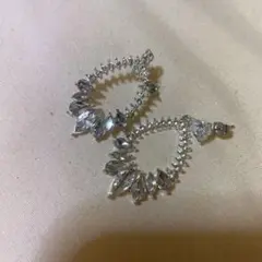 ピアス 結婚式 ドレス クリスタル シルバー