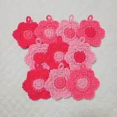 お花のミニたわし10枚(ピンク系)