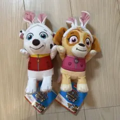 パウ・パトロール　ぬいぐるみ　うさみみver. 2種セット　マーシャル　スカイ