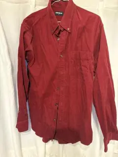 OLD UNIQLO 赤 コーデュロイ 長袖シャツ L