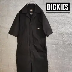 海外製ディッキーズDickies美品半袖つなぎ黒　オールインワン
