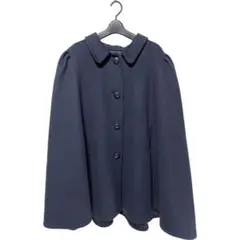 美品/Leilian/ポンチョ/コート/9/NAVY