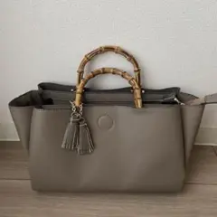 ROPE❤️バンブーハンドルバッグ　ショルダー付き　ロペ