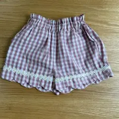 【SALE8末まで】◾︎80） mamaraku ギンガムチェック ショートパンツ