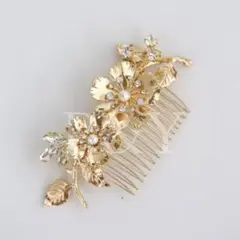 ブライダル ヘッドドレス ウェディング ゴールド ヘアアクセサリー 髪飾り