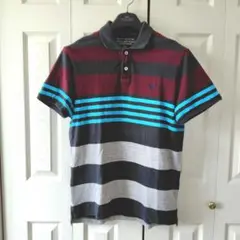 American Eagle　シャツ　半袖　ボーダー　メンズ　赤　黒　青　グレー