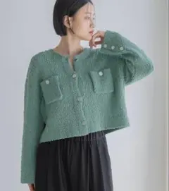 apartbylowrysツイードニットショートカーディガン美品