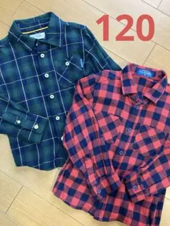 チェックシャツ　セット　120