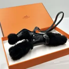 新品HERMES エルメス バディパンク アニューミロ ブラック B刻印 SV エルメス バディ パンク バッグチャーム アニューミロ/ムートン