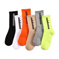 カラフル ロゴ入り ソックス 6足セット