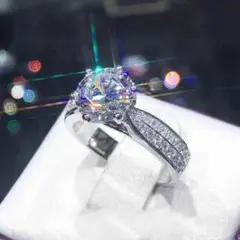 【送料無料】PT 950プラチナ1カラットダイヤの女神の結婚指輪21