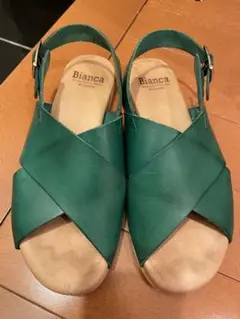 BIANCA ビアンカ aranciato別注 レザークロスフラットサンダル