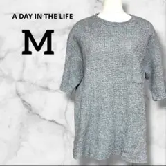 A DAY IN THE LIFE グレー 五分袖 Tシャツ　やわらか素材 M