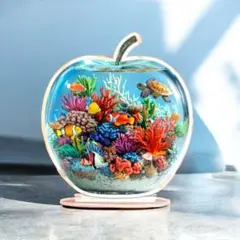 アクリルスタンド サンキャッチャー 2D りんご 海 魚 カメ 置物 #051