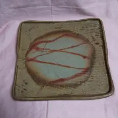 備前焼 作家物 緋襷 角皿