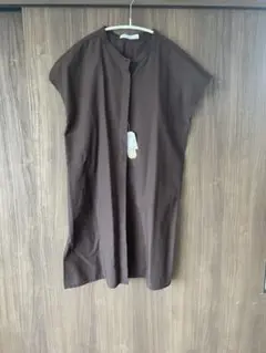 ブラウン ノースリーブチュニック chocol raffine