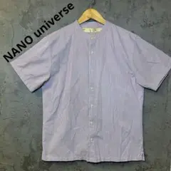 NANO universe ナノユニバース　メンズ　半袖　シャツ　スタンドカラー