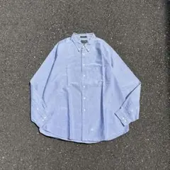80s〜90s DOCKERS ボタンダウンシャツ 光沢ブルー