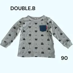 MIKI house DOUBLE.B クマ柄長袖カットソー 90cm